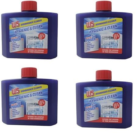 Ark Future W5 - PowerClean Dishwasher Cleaner Pack of 4 x 250ml Each | 5x Deep Cleaning Formula | for Filter, Pipes & Spray Nozzles