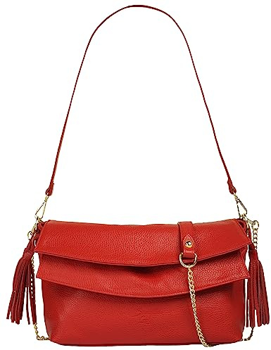Samantha Look Umhängetasche Echt Leder Damen rot 101238