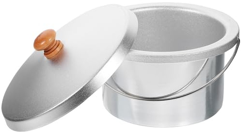 Wax Melting Inner Pot 600cc Aluminum Pot with Lid Silver | Replacement Part, Wax Melting Machine Accessory, Sturdy High Temperature Resistant Aluminum Piece