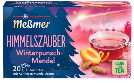 Meßmer Himmelszauber Winterpunsch-Mandel |Früchtetee mit Aprikosen-Mandel-Aroma | 20 Teebeutel | fruchtig-würzig