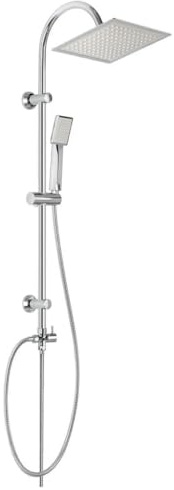 Chrome Plated Stainless Steel Shower Bathroom Set Column with Square Rainfall