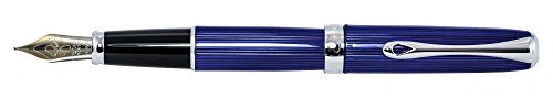 Diplomat D40215018 Excellence A2 Skyline Füllfederhalter mit 14 kt breiter Feder, blau/chrom