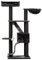 Arbres à Chat RHRQuality pour Grands Chats - Kilimandjaro de Luxe - 195 cm de Haut - avec poteaux en sisal de 12 cm et Couchage Luxueux - Blackline Gris foncé