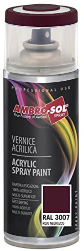 Ambro-Sol V4003007 Vernis peinture Acrylique Multi-Usage, Peinture Brillante pour Intérieur et Extérieur, Adapté a Tous Type de Matériau, Aérosol En Fer-Blanc Recyclable de 400 ml, Amarante