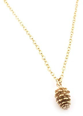 Tiny Pinecone Charm Necklace – 14k Gold Filled Chain – Handmade Nature Jewelry Gift