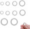 10 Stück Rund Karabinerhaken 13/16/19/25/31 mm O-Ring Zinklegierung Karabiner Federspaltringe Schlüsselring Klein für Bastelarbeiten, DIY Taschenringe Handwerk Machen, Taschenzubehör
