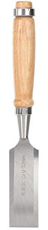 Ciseau plat de 32 mm/1,3 po avec manche en bois Kit de ciseau à bois industriel Outils de sculpture pour menuisier artisan