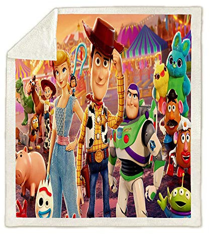 NICHIYO Toy Story Decke, Cartoon und Animation Fleecedecke für Erwachsene und Kinder, 100% Mikrofaser, für Schlafsofa und Sofa (18.150 cm x 200 cm)