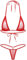 Choomomo Micro Bikini Set Femme Sexy Maillot de Bain 2 Pièce Soutien-Gorge Paillette et String Ouvert Monokini Tankini Transparent Sexuel Couleur Unie Swimwear Rouge Taille Unique