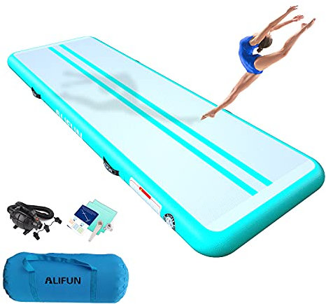 ALIFUN Tumbling Matten,10/20 CM Thick 2/3/4/5/6/M Gymnastikmatten,Air Turnmatten Aufblasbar Track,Gymnastikmatte mit Luftpumpe Geeignet für zu Hause,Fitnessstudio, Training, Cheerleading, Schwimmbad