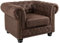Riess Ambiente Chesterfield Sessel 110cm Vintage braun mit Knopfheftung und Federkern Wohnzimmersessel Loungesessel Cocktailsessel Polstersessel