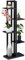 Relaxdays Pflanzenregal, Blumentreppe mit 5 Ablagen, HBT 117 x 43 x 22 cm, Stahl u. MDF, Blumenregal innen, schwarz