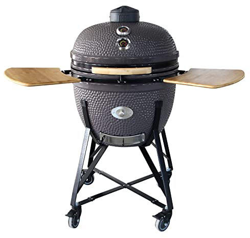 YNNI KAMADO TQ0C21LM Großer Grill, 53,3 cm, Limettengrün mit Chipfeeder, BBQ, Keramik, Ei, Smoker, TQ0C21LM