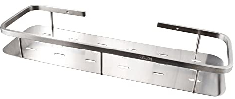 Hummelladen Edelstahl Duschablage - silber - zum Bohren - Badezimmer Regal Duschkorb Badewanne - Wandregal