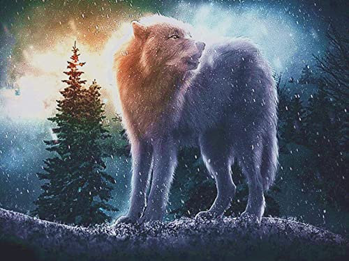 YJPZZG Kreative Puzzles 3000 Stück Wolf Kunstsammlung, Puzzlekunst FüR Erwachsene Und Kinder, Hochwertiger Druck Fertige Größe 122×81cm