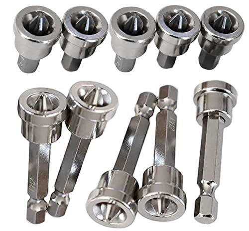 Magnetische Positionierungs Schraubendreher Bits, 10pcs Magnetischer Anti Rutsch Bohrer, 25 mm/50 mm, Geeignet für Elektrische Bohrmaschinen und Manuelle Schraubendreher