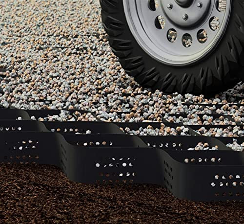 MLYYJH Kiesgitter Kiesmatten Kieswaben 5 cm/ 10 cm/ 15 cm hoch Geogitter mit Abflusslöchern, Durchlässige Pflasterklinker Schlamm/Beton/Granit/Kies, Stützmauern/Gefälleauffahrten, 2 3 4 5 6 m breit
