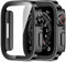 Amizee 2 Pack Funda Compatible con Apple Watch SE 40mm Serie 6 5 4 con Protector de Pantalla Cristal Templado, Carcasa Duro Ultra Delgada Anti-Rasguños para iWatch 40mm - Negro