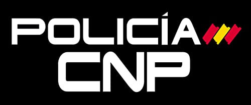 Parche Policía CNP y banderita española. Rectangular 12 x 5 cm Tela Impresa sublimado Borde Hilo Negro y tela de gancho Macho Trasero - 1 Unidad