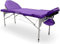 QUIRUMED Pro Klappmassageliege aus Aluminium, 186 x 66 cm, mit klappbarer Rückenlehne, Farbe Lila, Kunstleder, Gesichtsloch, Abnehmbarer Kopf, höhenverstellbar, 2 Abschnitte, bis 150 kg