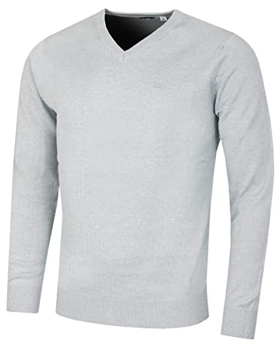 Calvin Klein Mens 2026 V-Neck Soft Cotton Easy Care Golf Sweater