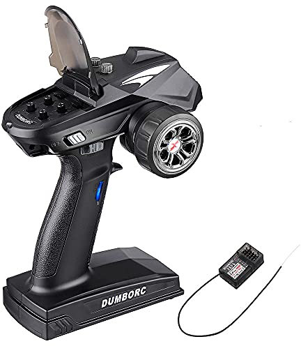 VOANZO Émetteur et Récepteur 2,4 GHz 6 Canaux avec Gyroscope Intégré pour Voiture, Camion, Bateau, Dérive et Rock Crawler RC 1/10