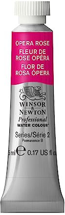 Winsor & Newton 8840536 Professional Aquarellfarbe, lebendige Wasserfarben in Künstlerqualität, hohe Farbbrillanz & Leuchtkraft, lichtecht, Archivqualität, 5ml Tube - Opernrosa
