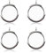 WANDIC Glänzende Foto-Charms, silberfarben, rund, Erinnerungs-Medaillon-Anhänger, Brautschmuck, Hochzeitsstrauß, Charms für Foto oder Dekoration, 40 mm, 4 Stück