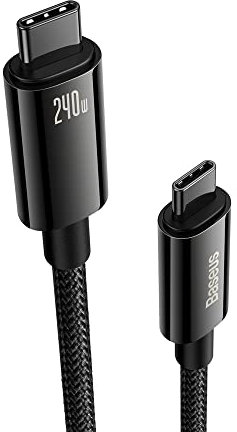 Baseus USB C Kabel 240W 1m, PD Schnellladekabel USB C auf USB C Kabel, Zinklegierung Typ C Ladekabel für iPhone 16 15 14 13 12 Pro, Samsung Galaxy S25 S24 S23 S22 S21 Ultra, MacBook, iPad Pro