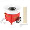 Zuckerwattemaschine 450-550 W Zuckerwatte 2 Heizröhren mit 10 Stäbchen Edelstahl Alu,Retro Cotton Candy Machine mit 10 Stäbchen und Zuckermessbecher,Rot (31 * 31 * 30cm)