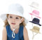 YANWANG Bebé Niños Ajustable Bucket Sun Hat, UPF 50+ Protección Solar Gorra de Playa para Niños Pequeños Niñas(White,2-6years)