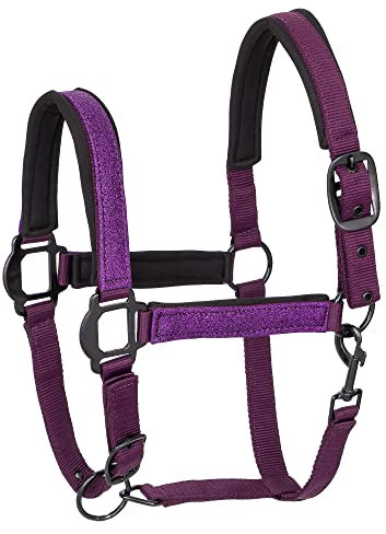 Start Weiches Pferdehalfter mit Neoprenpolsterung – Verstellbares Nylon Halfter für Pferd – Weidehalfter & Stallhalfter – Reißfest & Komfortabel (Pony, Violett)