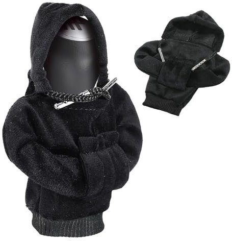 Waldspring Schaltknauf Hoodie, Mini Hoodie für Schaltknauf, Hoodie Schaltknauf für Auto Schalthebel, Hoodie Car Gear Shift Cover für Auto Schaltdrehung (Schwarz)