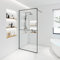 HOME DELUXE - Duschabtrennung - BAKI - Breite: 160 cm, Schwarzer Rahmen, Klarglas, 2 Raster Optik - 10 mm ESG - Sicherheitsglas I Walk in Dusche, Duschwand, Duschtür