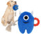 Onmygogo Grand Chien grincement Jouet à mâcher, Jouet en Peluche pour Chien agressif mâcheur Durable Tire - Bouchon pour Chiot Jouet Monstre pour Petite, Moyenne, Grande Race (Bleu)