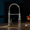DAYONE Chrome Kitchen Sink Taps with Pull Down Sprayer, Spring 360 Swivel Mixer Tap, 2 Spray Modes High Arc Single Lever Sink Mixer Tap 1 Hole, UK Standard Commercial Kitchen Faucet,