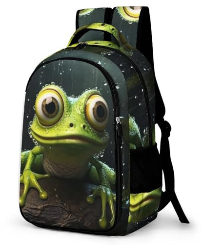 WCEECE Schulrucksack Jungen Teenager Personalisierter Hässlicher Frosch Schulranzen Wasserdichter Großer Rucksack Jugend,Kinderrucksack