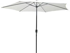 CONCEPT USINE | Parasol Droit Rond Design | Diamètre 3 m | PORTOFINO Ecru | Structure Aluminium Recouverte de Peinture Epoxy | Toile Polyester 160g/m2 | Idéal pour Jardin Terrasse Piscine Balcon