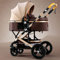 Reise-Kinderwagen für Neugeborene, Kleinkinder, Kinderwagen, Kinderwagen, kompakte Buggy-Kinderwagen, tragbarer Kinderwagen, stoßfest, mit Aluminiumrahmen für Baby G (Goldrohr)