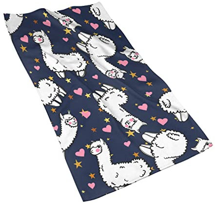 Duschtücher 70x40cm, Niedliches Lama Lustiges Stern Liebes Herz Strandtücher Kinder Duschtücher Weich Camping Handtuch, Für Strand, Yoga, Reise