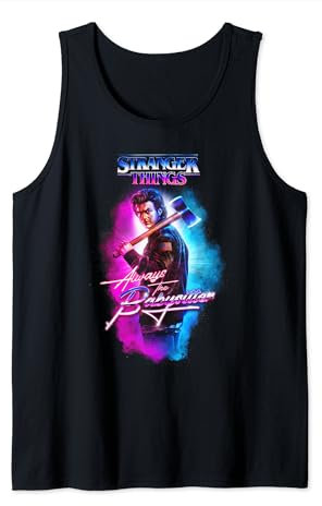 Stranger Things 80er Jahre Airbrush Babysitter Steve Harrington Axe Tank Top