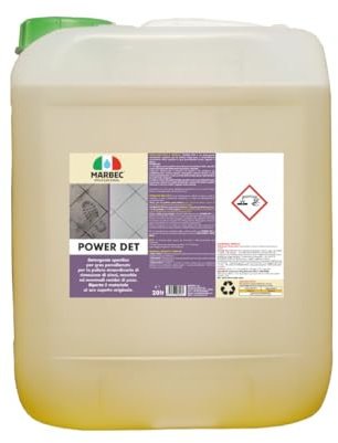 MARBEC POWER DET 20LT Detergente smacchiante e disincrostante per pavimenti in gres porcellanato. Rimuove sporco, aloni e macchie persistenti, rinnovando l’aspetto del gres.