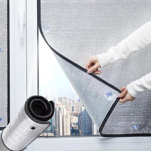 Wärmereflektierende Fensterfolie,8mm Wärmeisolierende Aluminisierte Folie,Verdunkelungsfolie,Sichtschutzfolie Für Fenster,Wärmekontrolle Fenstertönungsfolie,Sonnenblende,WxH-120x180cm/47''x71''