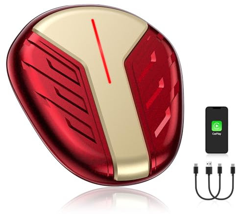 TIMEKNOW Carplay Inalámbrico Adaptador para iPhone USB CarPlay Stick Wireless Apple CarPlay Adapter para IOS10+, Dongle CarPlay Inalambrico Apto para Autos 2017-2025, Mini Car Play, Plug & Play