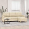 Willood 3-Sitzer-Sofa mit Hocker Creme 180 cm Stoff Sofa mit Armlehnen und weichen Kissen, geeignet für Wohnzimmer, Holzbeinen