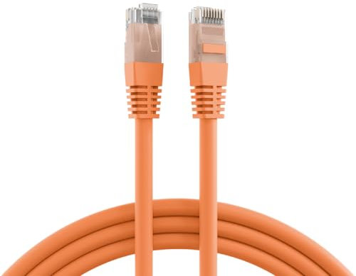 Amax Ferts Cable Ethernet CAT6, Alta Velocidad LAN con Conectores RJ45, AWG24 para Conexión Rápida y Estable, Cable UTP de Red CCA (2 Metros, Naranja)