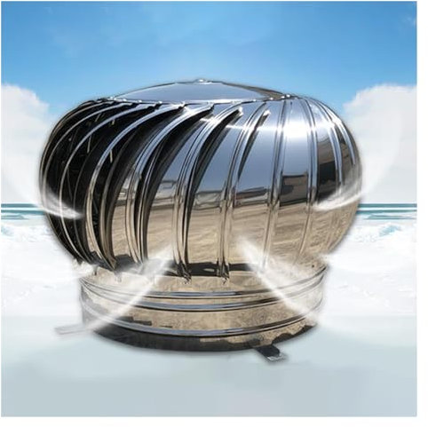 IUBGFTO Ventilador de turbina Industrial de Techo, respiraderos de Tapa de Campana de Escape de Humos Redondos a Prueba de Fugas de 450 mm/17,7 Pulgadas, Ventilador de turbina de Aire,110MM/4.3IN