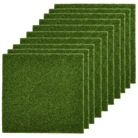 WGVOIJEIC 10pcs 15 x 15 cm erba artificiale prato artificiale mini decorazione del giardino decorazione fai da te zolla decorazione