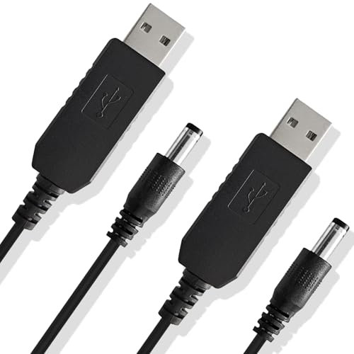 USB Plug Cable for Baby Car Camera, 6.6 FT Power Cord, 2-Pack
