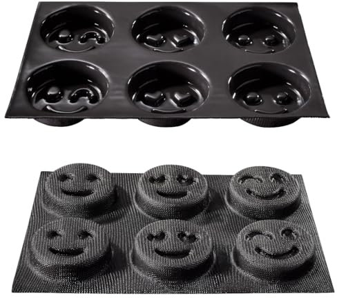 Flexipan Moule Smiley – 6 Gateaux Individuels - Sourire Patisserie Accessoire Ludique Enfant - Format Pratique, Facile à Démouler - Biscuit, Chocolat Maison, Bouchées Salées - Silicone